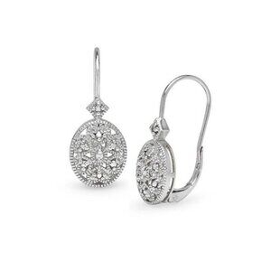 Sterling Silver Diamond Drop Earrings